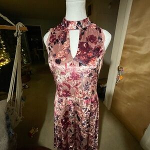 Taylor & Sage Burgundy Floral Maxi Dress